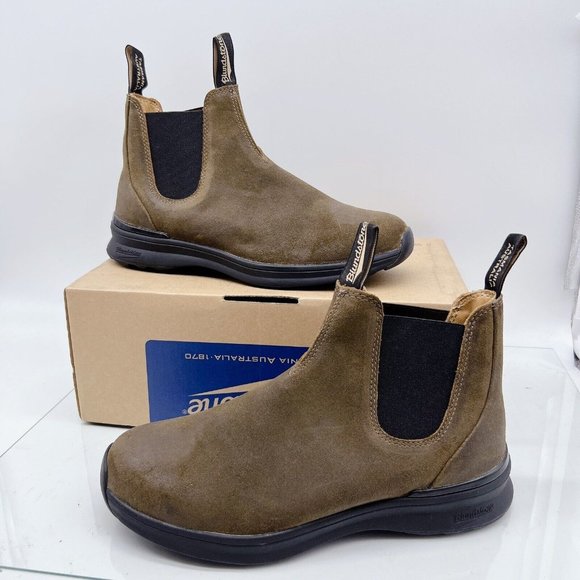 BLUNDSTONE BL 2142 Active Chelsea Boot Brown Black Suede Womens AU 8 US 11 - Picture 2 of 11
